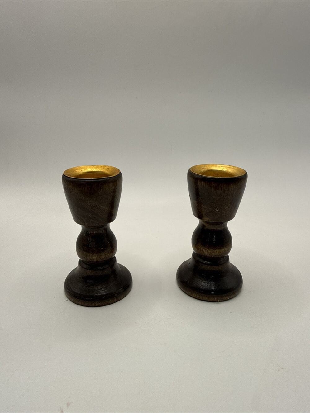 Vintage Wooden Candle Holder Made In Taiwan *